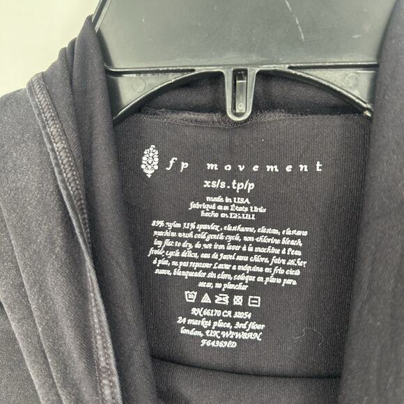 Free People Movement Good Karma Hoodie Shirt Black Fitted Cowl Neck Size S - Picture 12 of 12